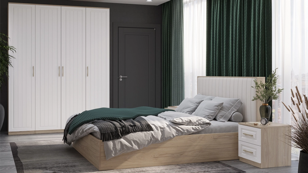 Шкаф Сэнди 4-х дверный вяз благородный / белый