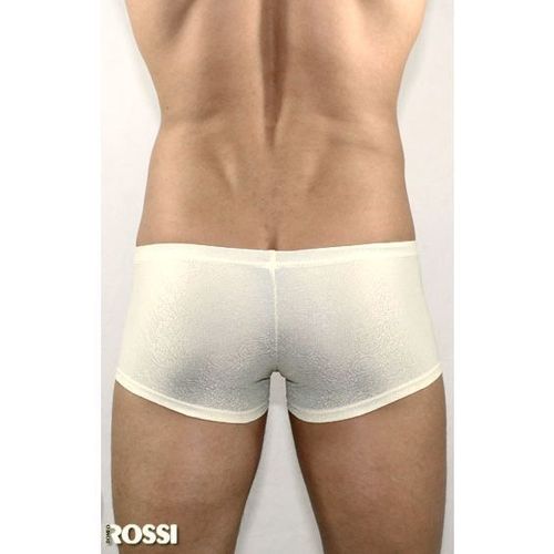 Мужские трусы боксеры кремовые с узорчатой сеткой в виде роз Romeo Rossi Cream Rose Boxer RR00212