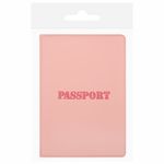 Обложка для паспорта, мягкий полиуретан, "PASSPORT", нежно-розовая, STAFF, 238403