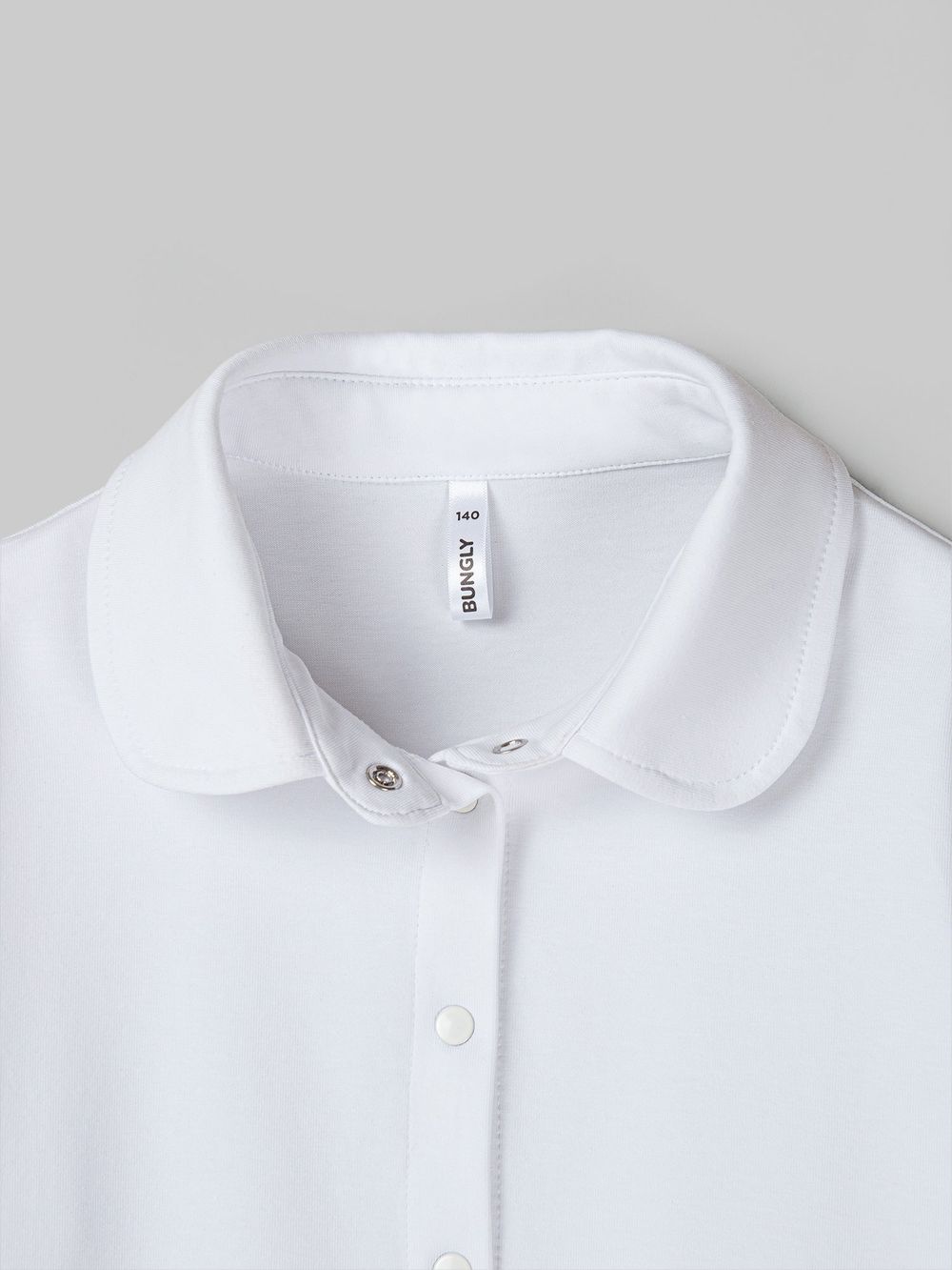 Блузка трикотажная для девочки "Белая" на кнопках 7+