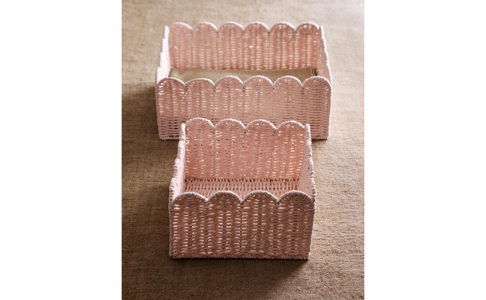 Zara Home Корзина из плетёной бумаги, цвет бежевый, 24 см