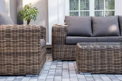 "Палермо" лаунж-зона из искусственного ротанга, цвет соломенный