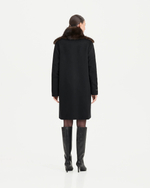 Пальто из  шерсти и кашемира с отделкой соболя