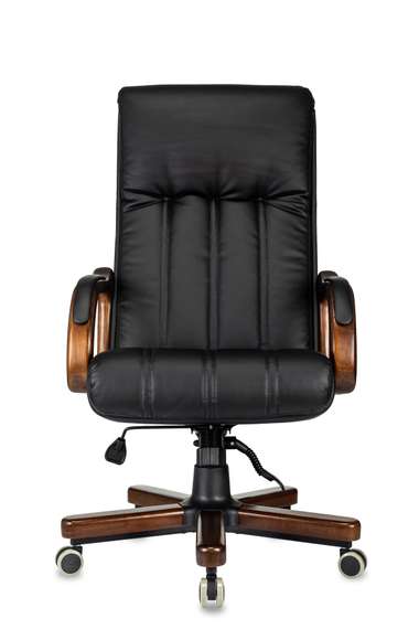 Кресло руководителя Бюрократ T-9932Walnut черный эко.кожа крестов. металл/дерево