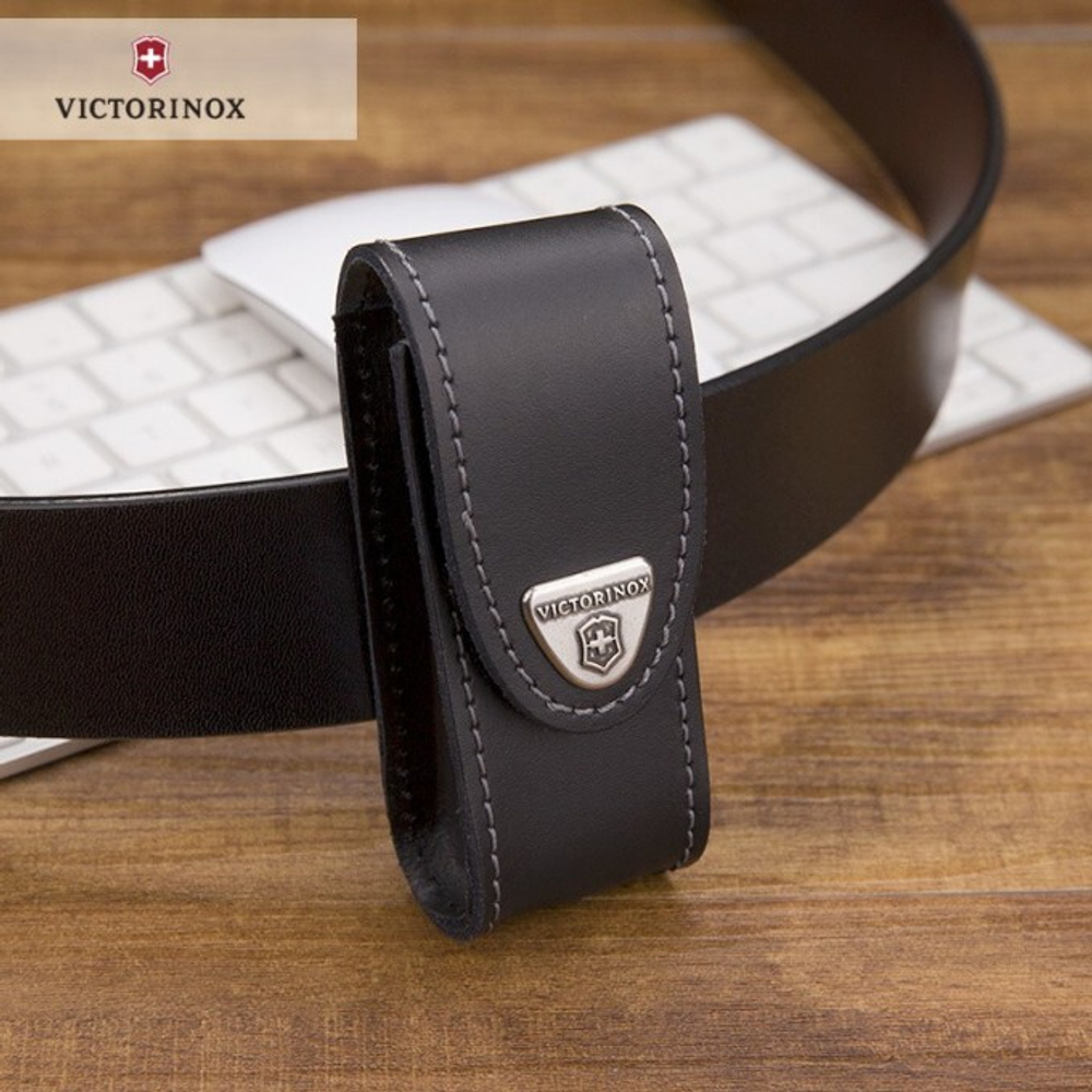 Чехол кожаный Victorinox для ножа 91 мм толщиной 2-4 уровня, черный