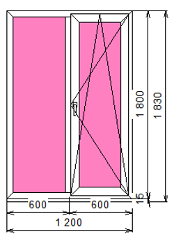Пластиковое окно 1800 х 1200 ТермА Эко