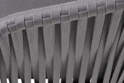 "Бордо" стул плетеный из роупа, каркас алюминий темно-серый (RAL7024) муар, роуп серый 15мм, ткань темно-серая 027