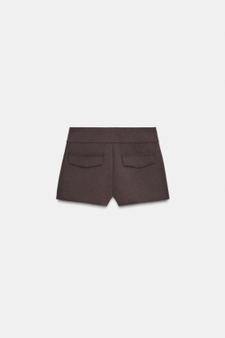 ZARА ШОРТЫ МИНИ, ТЕМНО-БАКЛАЖАНОВЫЙ