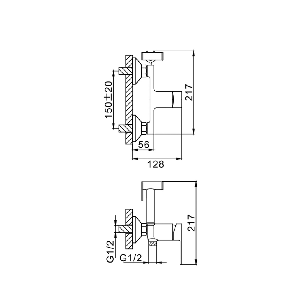 Смеситель с гигиенической лейкой 35k F2041 FRAP (хром, латунь)
