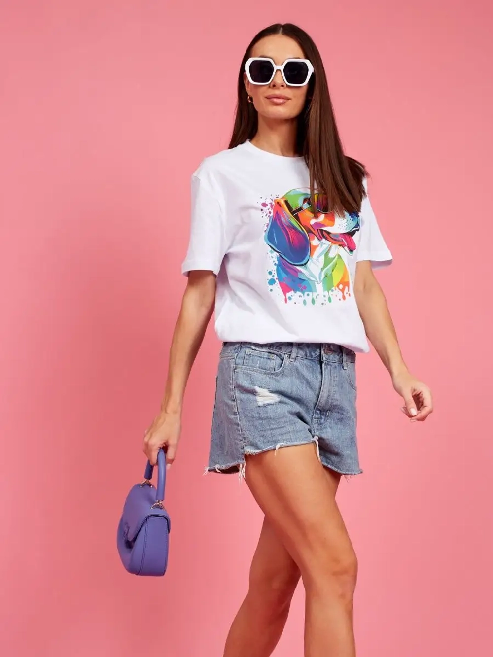 Футболка оверсайз с принтом собакой Бигль Корги Хаски