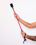 Черно-красный стек Scandal из натуральной кожи - 74 см. (Цвет: черный)