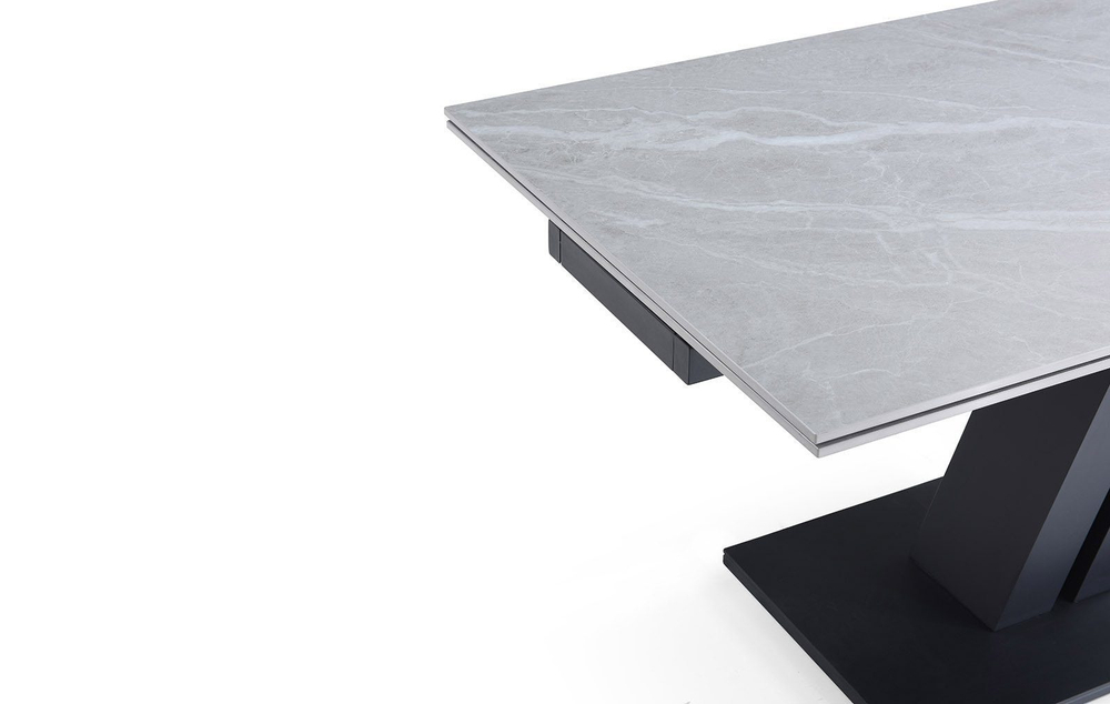 Стол DT9115CL (160-240) серая керамика/черный