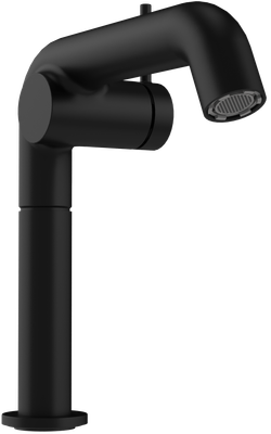 Смеситель для раковины STWORKI Лунд S25010BK + донный клапан SD-001BK матовый черный