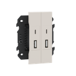 Зарядное устройство USB типа A+C+A+C,  ток до 2x3100мА,  в сборе с суппортом,  цвет песочный матовый