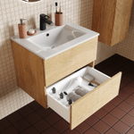 Тумба с умывальником IDDIS Bild, подвесная, 60 см, дуб светлый, BIL60V0i95K