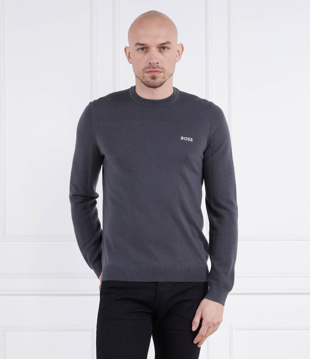 Хлопковый свитер romar BOSS GREEN - графитовый(50482643)