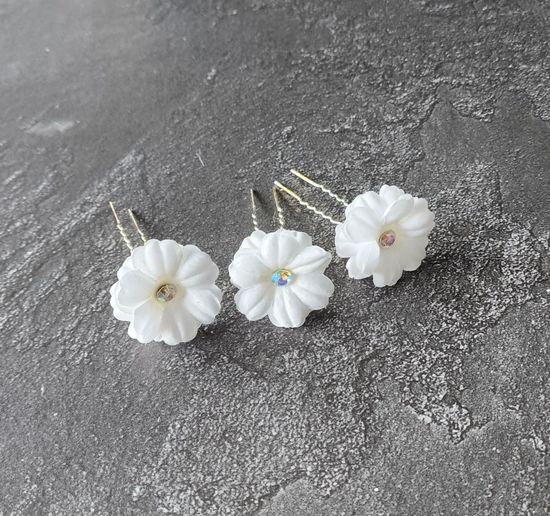 Набор шпилек "Розы большие" латекс, 3 шт, бирюза