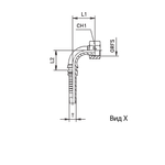 Фитинг DN 25 ORFS (Г) 1.7/16 (90) Interlock