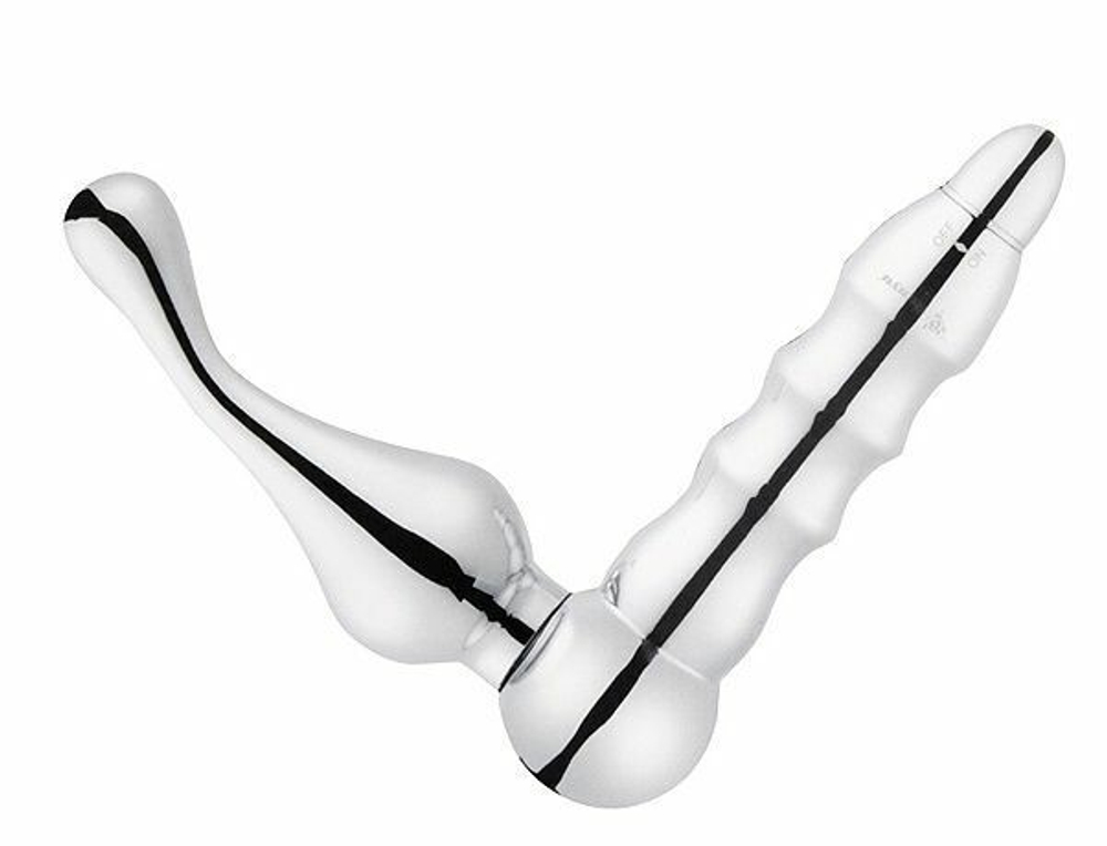 Серебристый металлический вибромассажер простаты Alloy (Цвет: серебристый)