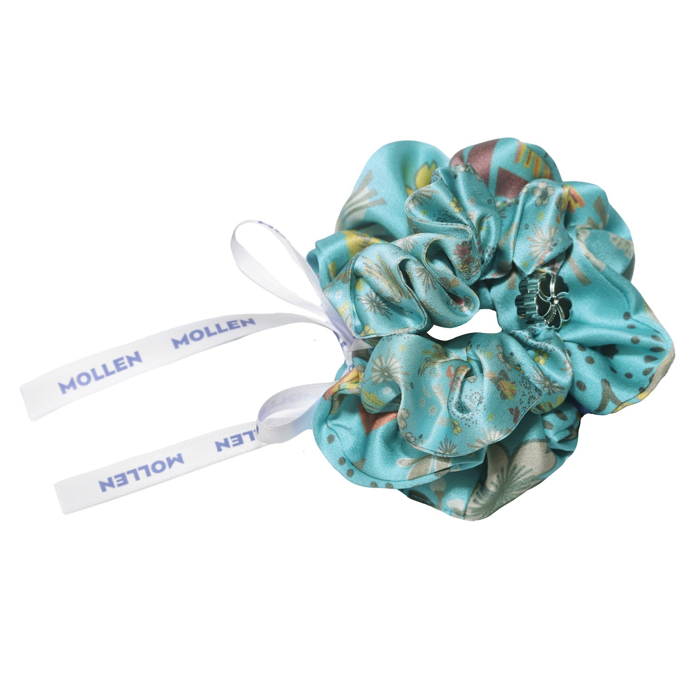 Комплект шелковых резинок для волос Mollen Оммаж светло-бирюзовый