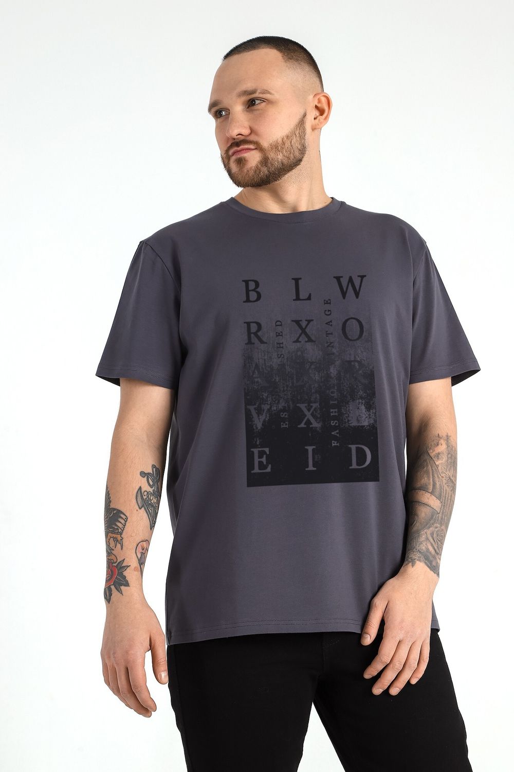 Фуфайка (футболка) мужская Клаб-3У Виотекс ГРАФИТОВЫЙ