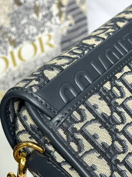 Сумка Dior Bobby синий жаккард Oblique