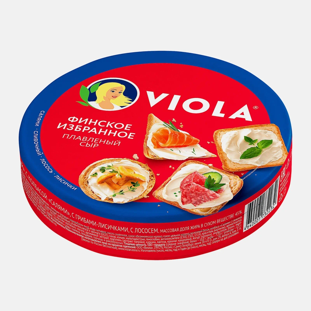 Сыр плавленый Viola ассорти Финское избранное 45% 130г