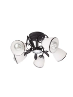 Люстра потолочная GERA E27*5*60W черный/хром/белый