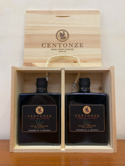Оливковое масло в деревянном подарочном ящичке CENTONZE Case Di Latomie, Extra Virgin, 2×500 мл Италия
