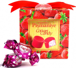 Конфеты Хаджабдуллах из пашмалы Клубника упаковка с бантом / Hajabdollah Pashmala Sweets Strawberry 300г