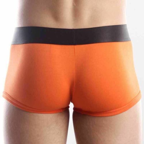 Мужские трусы хипсы оранжевые с черной резинкой Calvin Klein Steel Orange Black Waistband Boxer