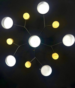 Люстра потолочная светодиодная Lanbos Tabs, 6 LED ламп, 72 Вт, до 25 кв м, черная