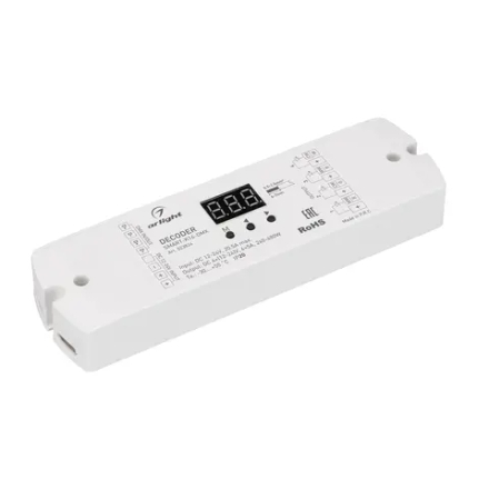 Декодер SMART-K16-DMX (12-24V, 4x5A) (Arlight, IP20 Пластик, 5 лет) 023824