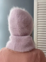 шапка снуд и варежки набор 3 в 1