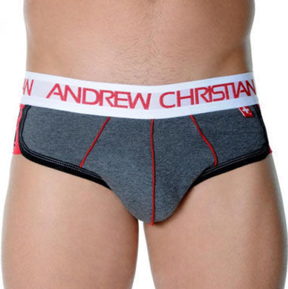 Мужские трусы брифы с задним пуш ап Andrew Christian Active Shape Grey Brief AC54