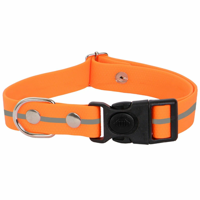 Ошейник биотан l светоотраж. многоразм с фиксатором 25" 33-55 см rich breed об-325с оранжевый