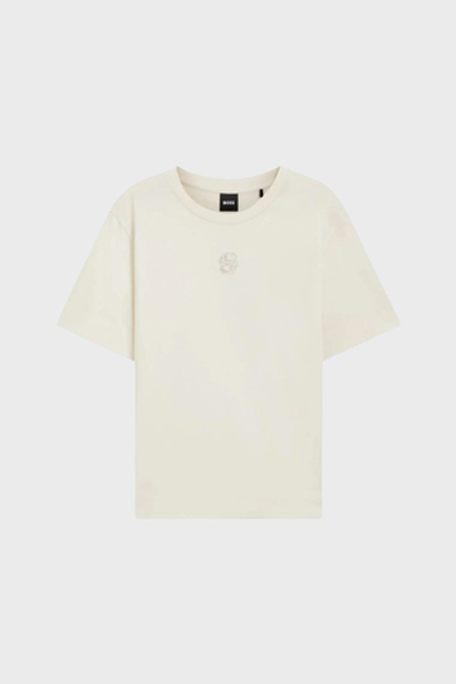 BOSS Футболка свободного кроя с фирменным лого из страз