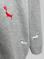 Кардиган Sora 80824 удлиненный на пуговицах с принтом таксы