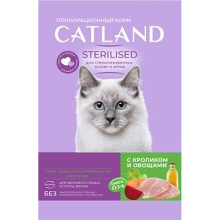 Сухой корм TM Catland кошек и котов с кроликом и овощами 1300 гр