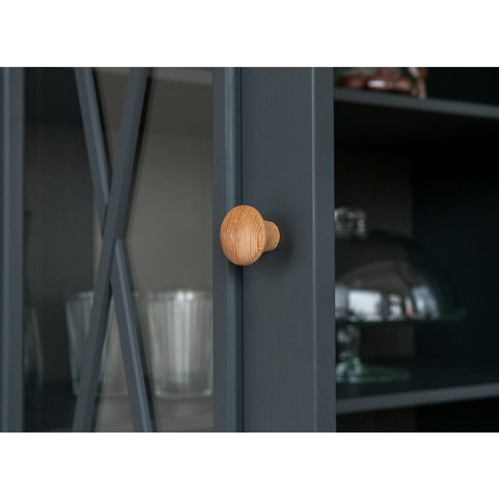 Шкаф для посуды «Форест» широкий 4 двери 1 ящик серый 7012/бейц-масло