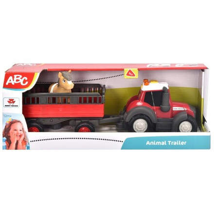 Dickie ABC - Трактор Massey Ferguson с прицепом 30 см Светозвук 4115012 / артикул   4115012  / GTIN 4006333086748