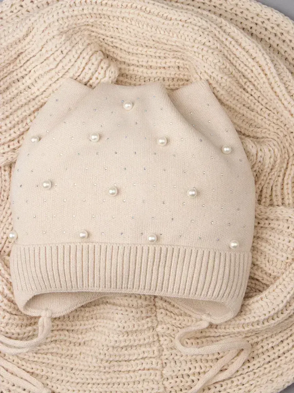 Шапка для девочки осенняя и снуд ушками