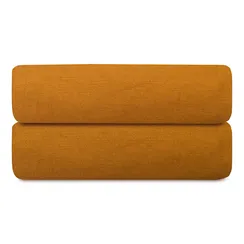 Простыня на резинке изо льна и хлопка цвета карри из коллекции essential, 160х200х30 см