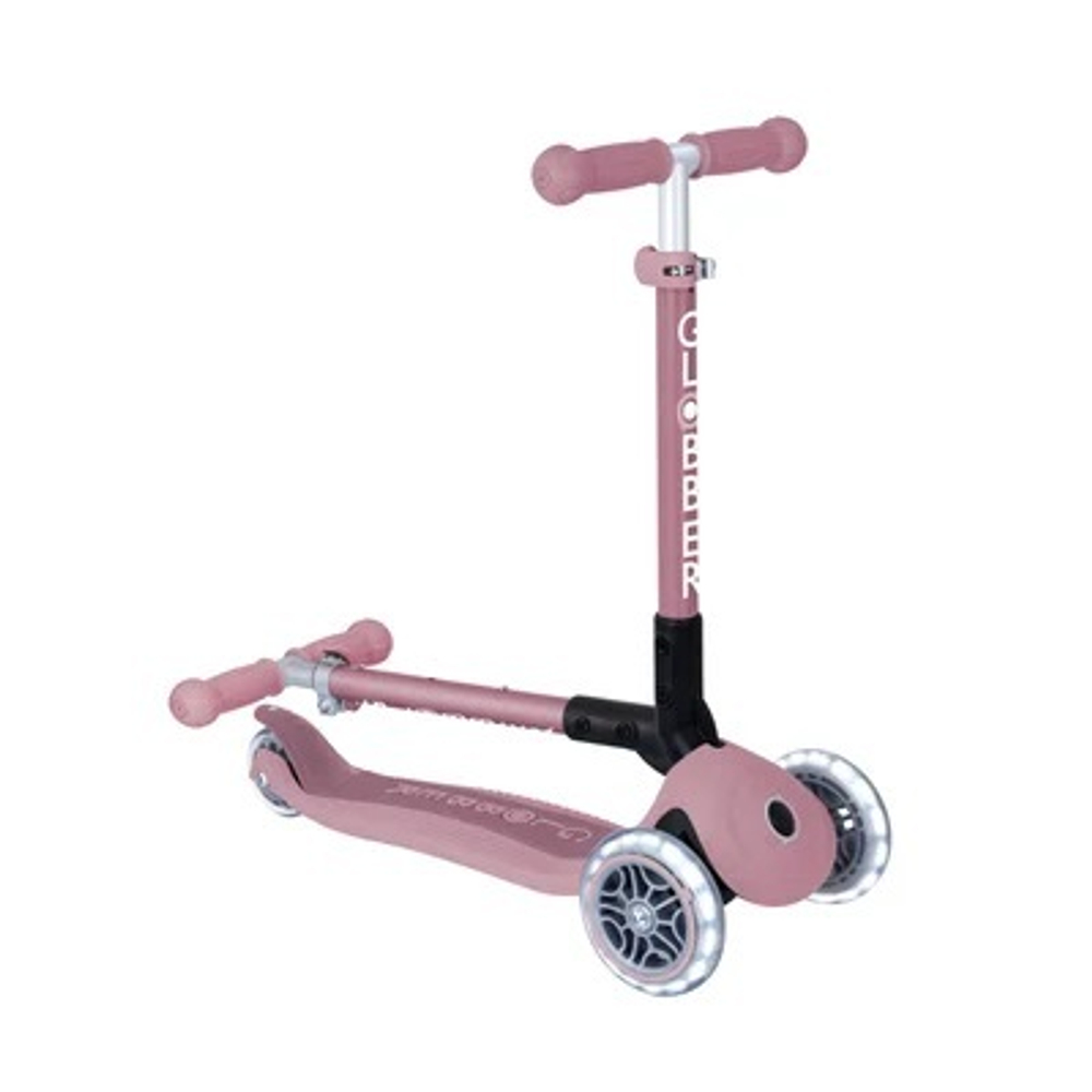 Самокат Globber Junior Foldable Lights Ecologic розовый