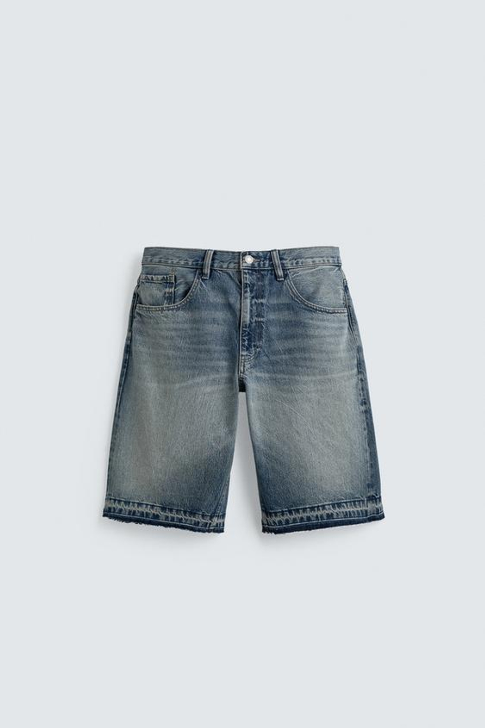 ZARA ДЖИНСОВЫЕ ШОРТЫ RELAXED FIT, СИНИЙ