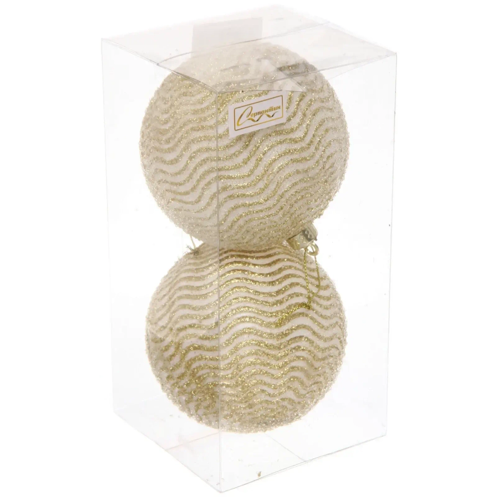 Новогодние шары VERSAILLES «Альтаир» 10 см (набор 2 шт), Золото