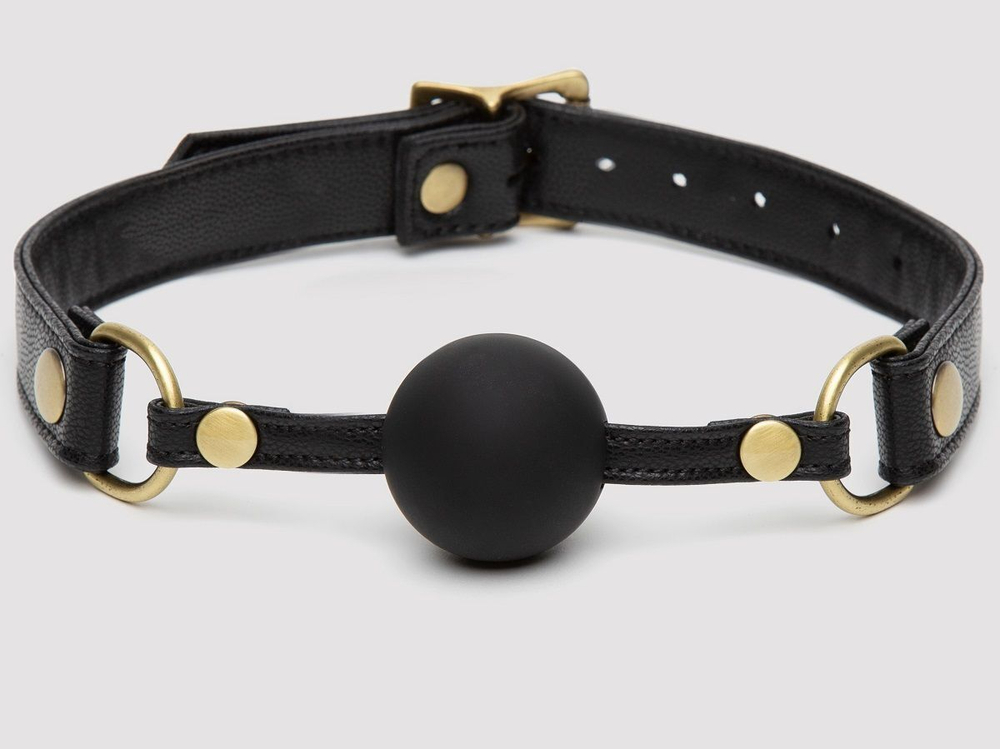 Черный кляп-шар Bound to You Faux Leather Ball Gag (Цвет: черный)