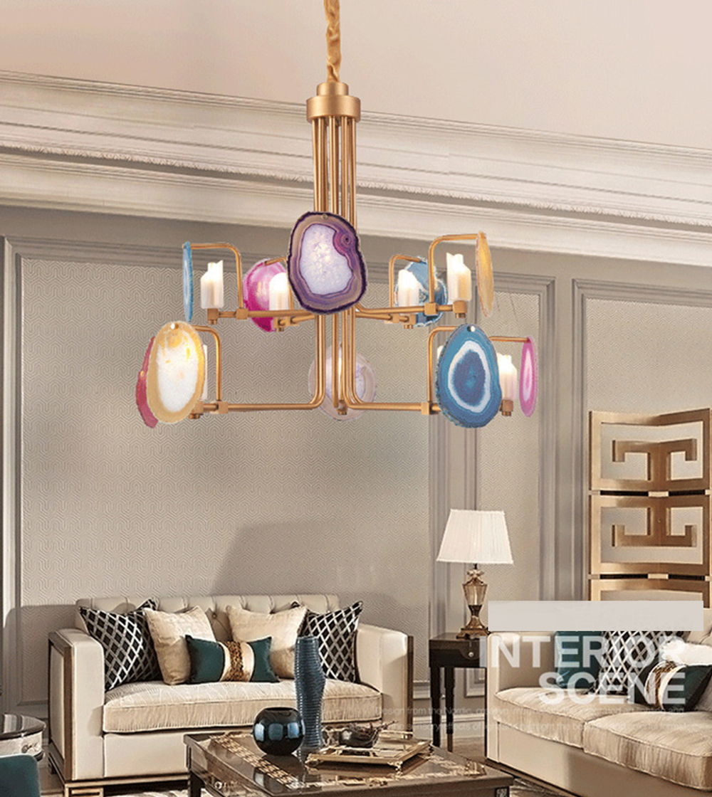 Pendant design lamp Branquinho by Eichholtz (8 lampshades)