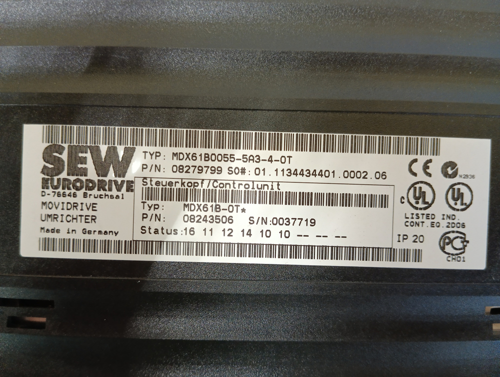 SEW Eurodrive MDX61B0055-5A3-4-0T+MDX60A0054-5A3-4-00 с хранения