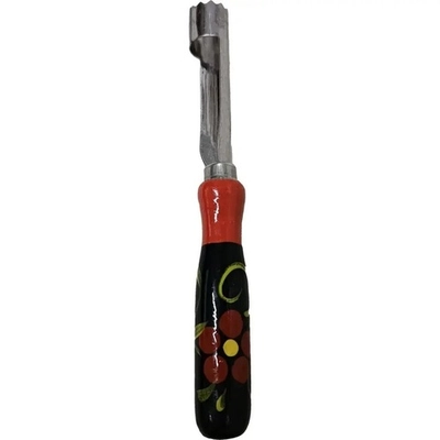 Нож для удаления сердцевины яблока с деревянной ручкой художественная роспись